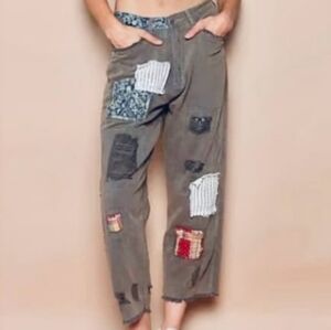 POL Patchwork Distressed Pants
